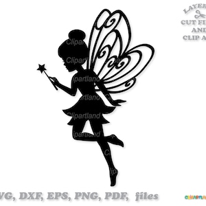Téléchargement instantané. Jolie silhouette de fée de jardin coupe des fichiers et des images clipart. La licence commerciale est incluse! Fs_3.