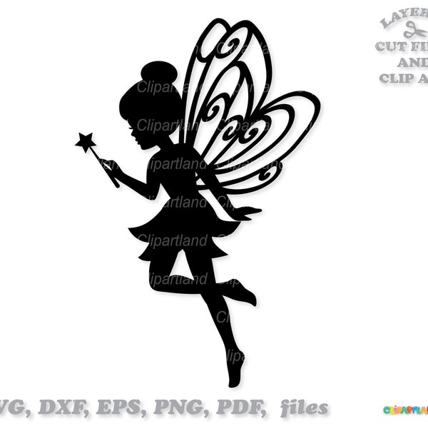 INSTANT Download. Cute  garden fairy silhouette cut files and clip art. Commercial license is included!  Fs_3.