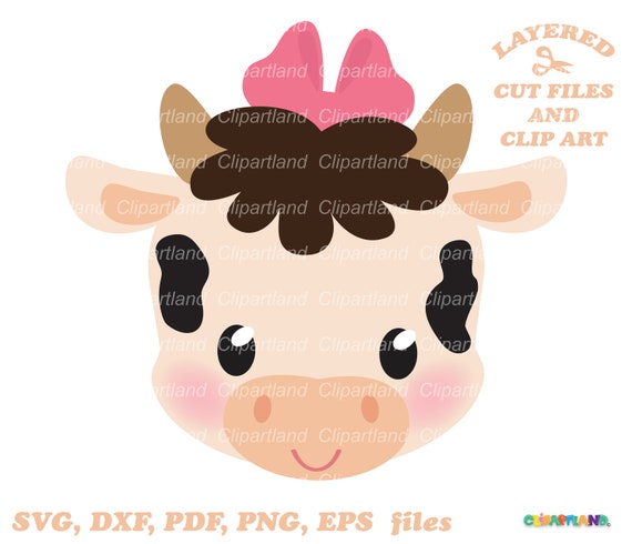 INSTANT Cute Cow Face Cut Files and Clip C_5