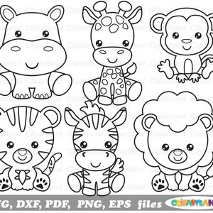 INSTANT Download. Personal and Commercial use is included! Jungle animals outline cut files and clip art. Animals stencil. Ja_9. Ja_9.