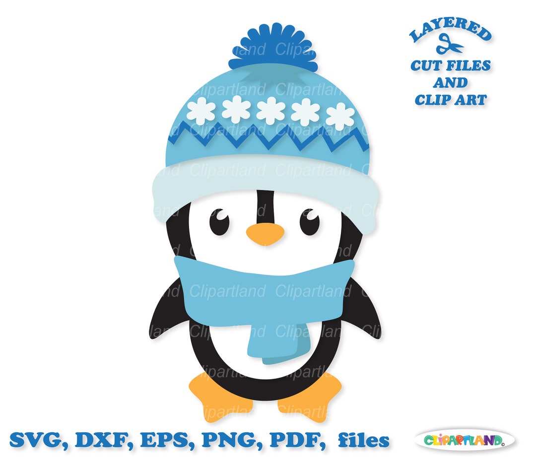 Christmas Penguin SVG Cut Files, Winter Clipart (digital Download) - Etsy