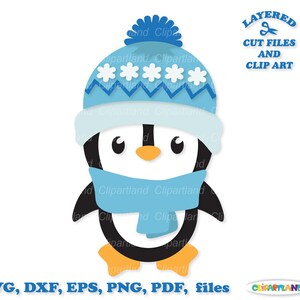 SOFORTIGER Download. Niedliche Weihnachtspinguin Schneidedatei und Clip Art. Persönliche und kommerzielle Nutzung. P_15.