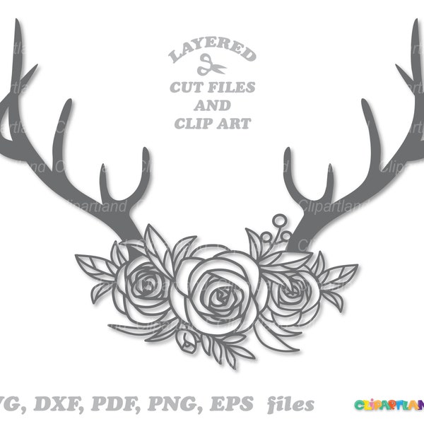 Antlers With Flowers - Etsy