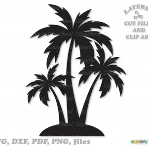Descarga instantánea. Archivo de corte svg de silueta de palmera. Uso personal y comercial. P_3.