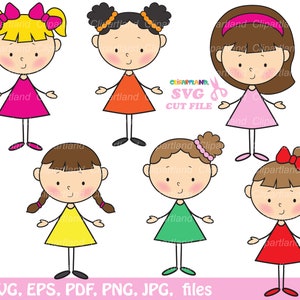 SOFORT DOWNLOAD. Stick Figur Mädchen SVG Cut Dateien und Clip Art. Cstg_3. Persönliche und kommerzielle Nutzung.