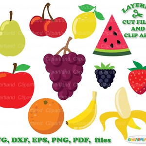 SOFORTIGER Download. Sommerlich saftige, köstliche Früchte und Beeren, Schnittdatei und ClipArt. Persönliche und kommerzielle Nutzung. F_2.