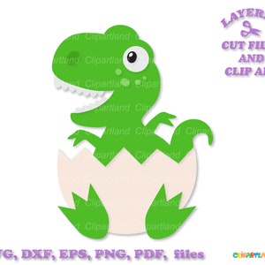 Descarga instantánea. Lindo dinosaurio bebé en archivo de corte svg de huevo. Uso personal y comercial. D_44.