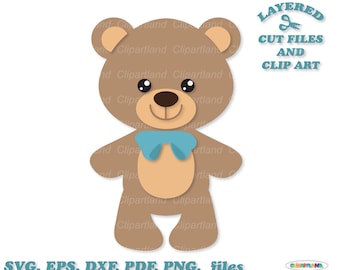 Teddy Bear Clipart & Cut Files, Boy, SVG, PNG (Digital Download)