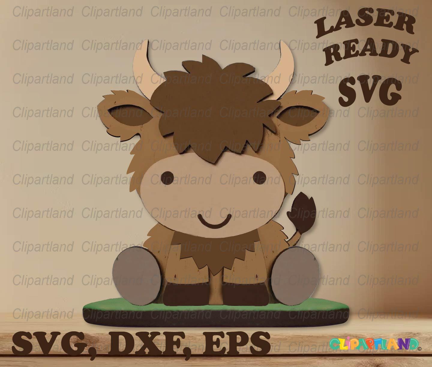 Highland Cow Shelf Sitter Laser Cut File (SVG, DXF, EPS) - Etsy