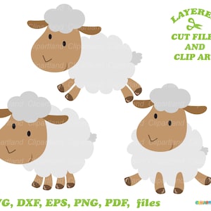 SOFORTIGER Download. Niedliches kleines Schaf svg Schnittdatei und Clip Art. Persönliche und kommerzielle Nutzung. S_24.