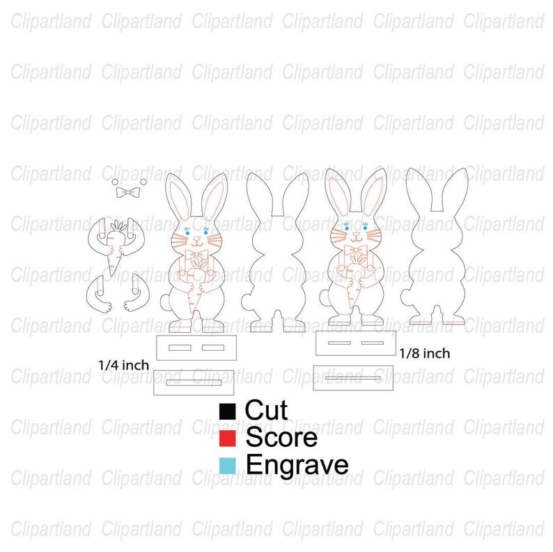 Easter Bunny Shelf Sitter, Laser Cut File SVG DXF EPS - Etsy