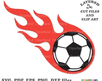 Descarga instantánea. Balón de fútbol ardiente svg. Sbb_1. Uso personal y comercial.