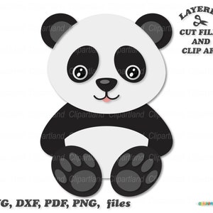 INSTANT Download. Cute little panda bear svg cut file clip art. Personal and commercial use. P_7.