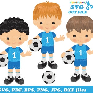 SOFORT DOWNLOAD. Fussball Junge SVG Schneidedateien und Clip Art. Sb_2. Persönliche und kommerzielle Nutzung.
