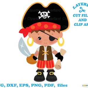SOFORTIGER Download. Niedlicher kleiner Piratenkapitän Junge SVG-Schnittdatei und ClipArt. Persönliche und kommerzielle Nutzung. P_13.