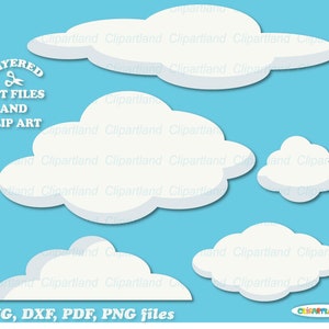 Descarga instantánea. Las nubes agrupan archivos de corte svg. Uso personal y comercial. C_3.