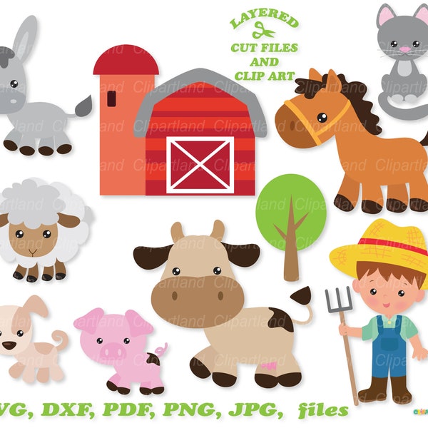 INSTANT Download. Farm animals svg cut files. Cf_5.  Personal and commercial use.