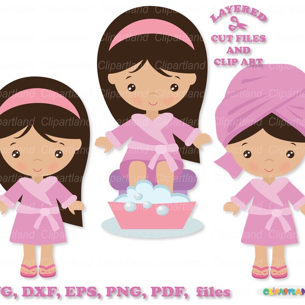 INSTANT Download. Cute spa girl svg cut files. Personal and commercial use. Spa_11.