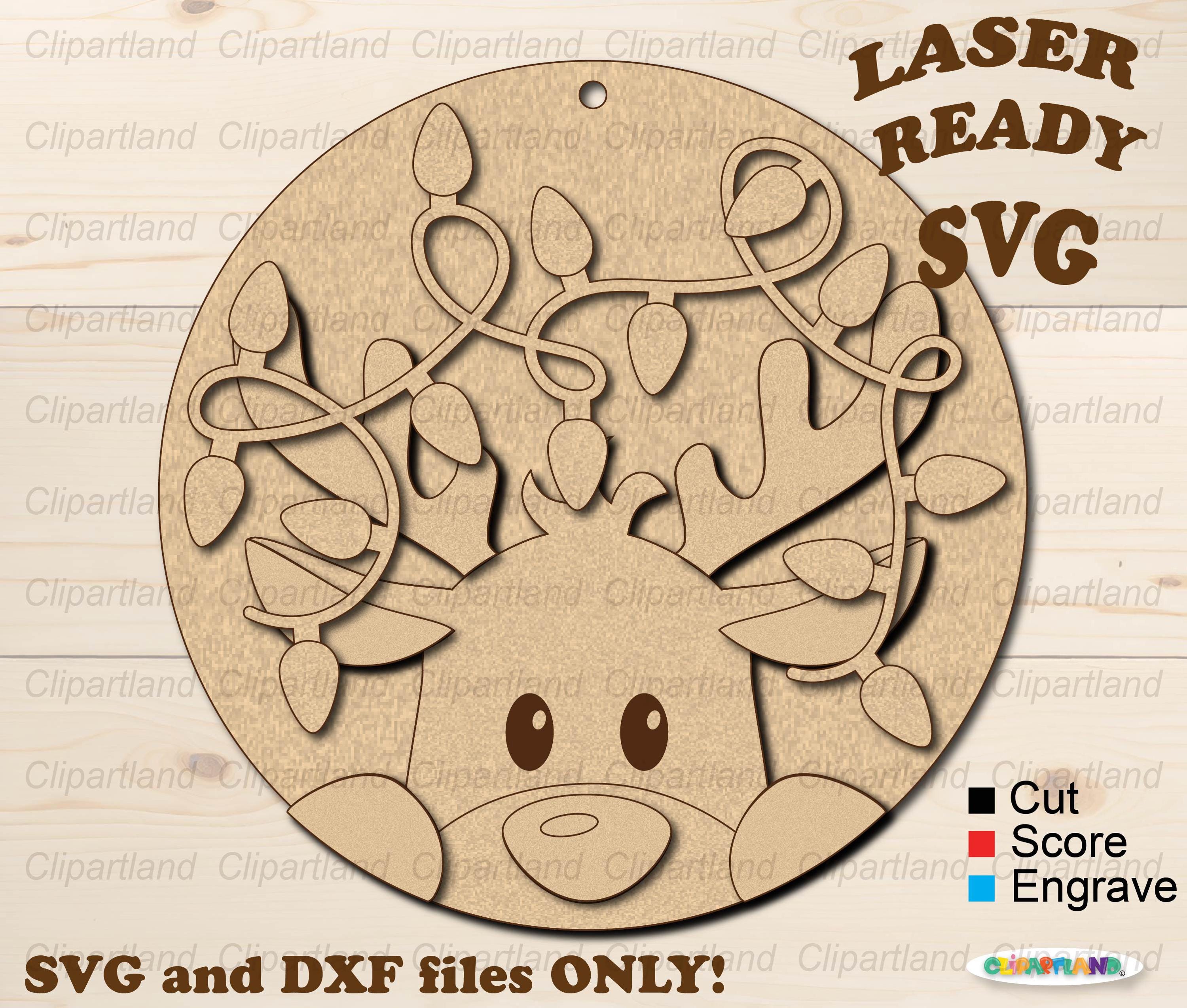INSTANT Download. Christmas Reindeer Door Hanger for Laser Cutting ...