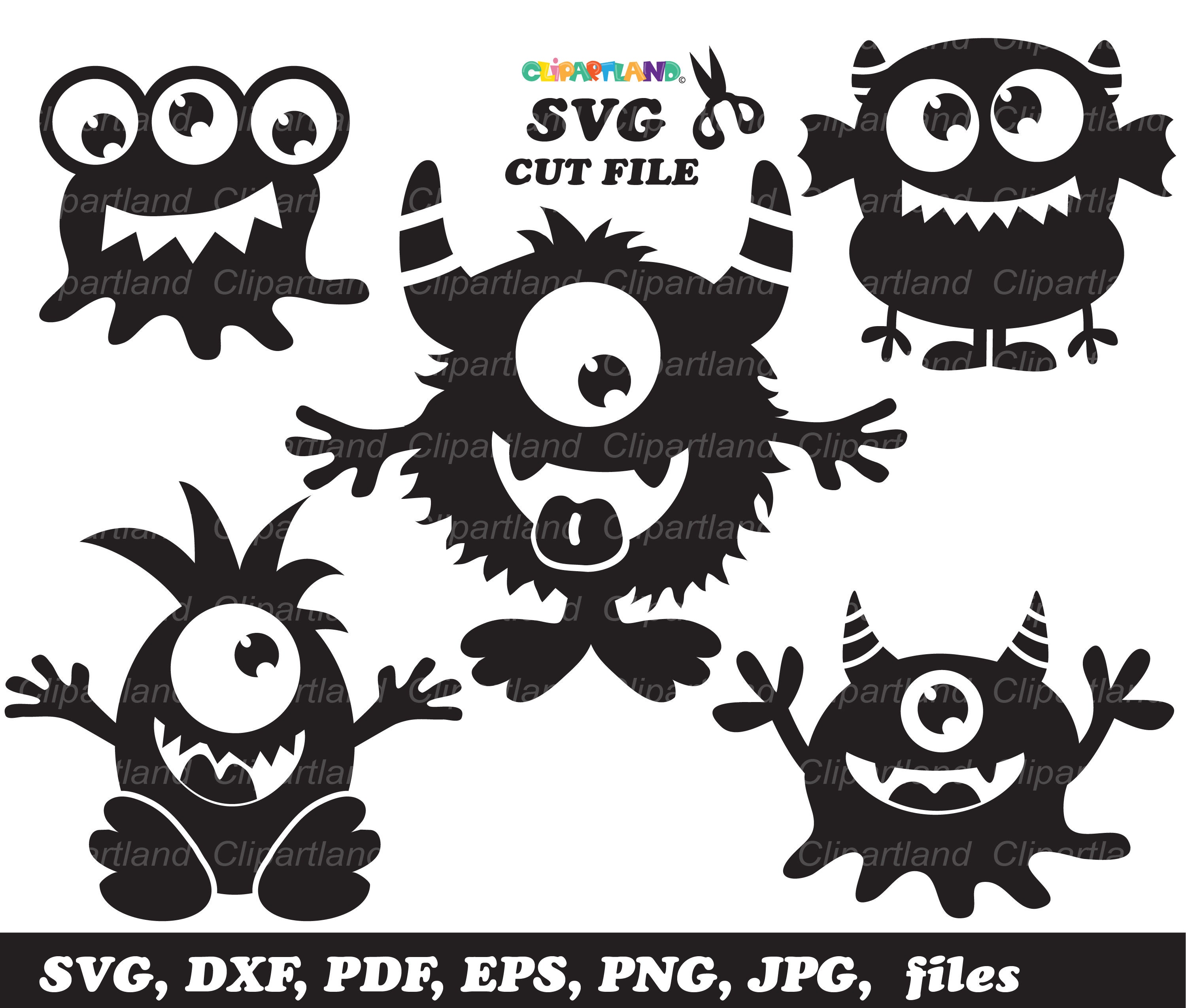 INSTANT Download. Monster Silhouette Svg Cut Files and Clip - Etsy