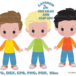 INSTANT Download. Cute little boy cut files and clip art. Personal and commercial use. B_5.