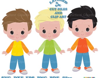 Boy Clipart: Cute Kid Illustrations, SVG, PNG, PDF (Digital Download)