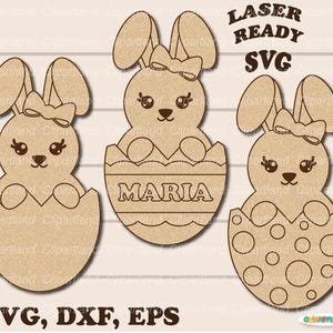 SOFORTIGER Download. SVG Paint Kit. Osterhäschen Set. Ostereiersuche svg datei für Laser schneiden. E_54.