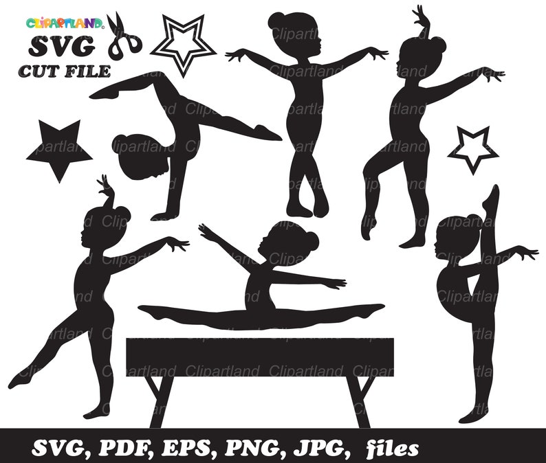 INSTANT Download. Gymnastics Girl Svg Cut File. Cgym_32. | Etsy
