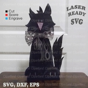 INSTANT Download. Halloween black cat shelf sitter for laser cutting. Glowforge, cnc laser file svg. S_4.