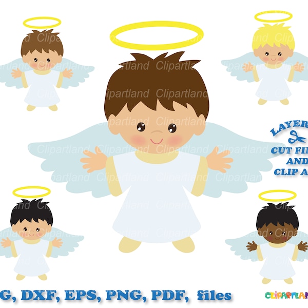 INSTANT Download. Cute angel cut file and clip art svg. Commercial license is included! A_4.