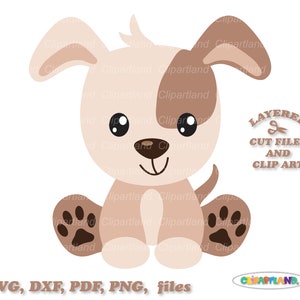 INSTANT Download. Cute sitting puppy dog svg cut file and clip art. Commercial license is included ! Pd_4.