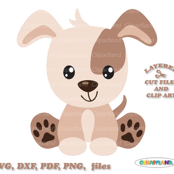 INSTANT Download. Cute sitting puppy dog svg cut file and clip art. Commercial license is included ! Pd_4.