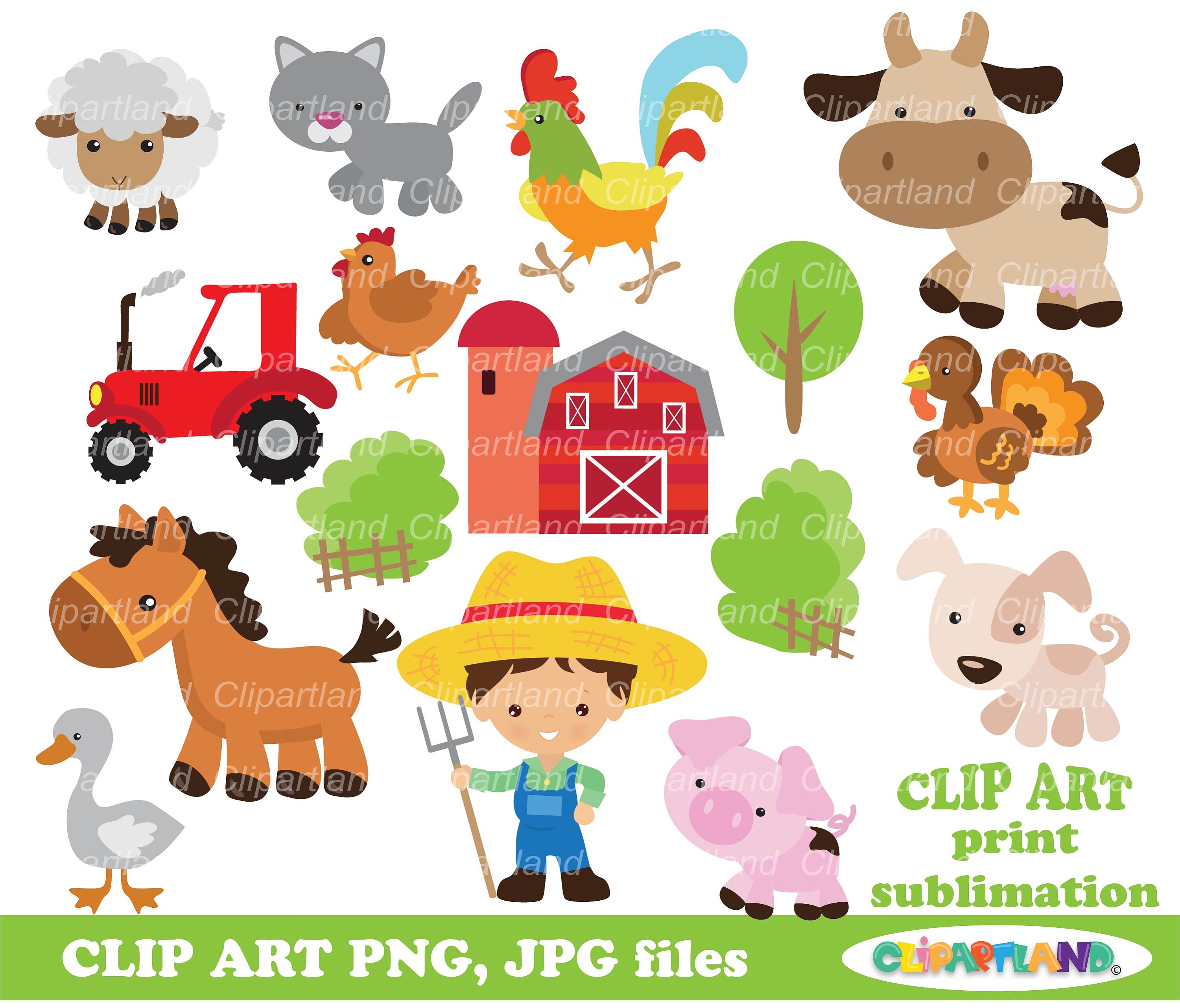 INSTANT Download. Farm Animals Clip Art. Cf_67_farm. Personal - Etsy