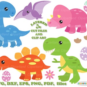 INSTANT Download. Cute little dinosaurs svg cut file and clip art. Commercial license is included ! D_48.