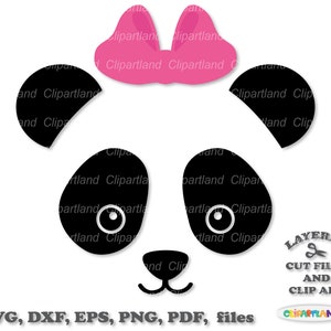 INSTANT Download. Cute panda face svg cut file and clip art. Commercial license is included ! Pf_2.