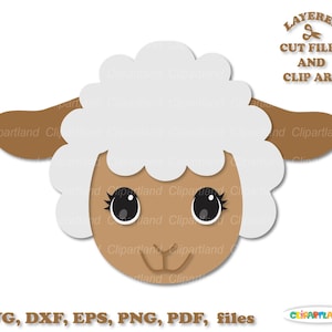 DIRECT downloaden. Schattige schapen gezicht svg bestand knippen en illustraties. Persoonlijk en commercieel gebruik. S_8.