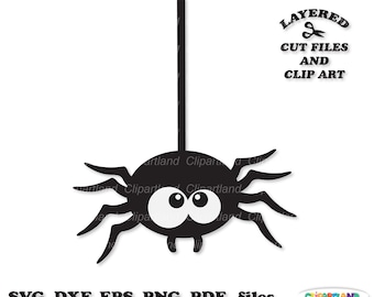 INSTANT Download. Cute Halloween spider svg cut file and clip art. Commercial license is included ! Hs_9.
