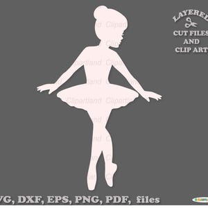 Download IMMEDIATO. Bella silhouette di ballerina in formato SVG e clip art. Uso personale e commerciale. B_16.