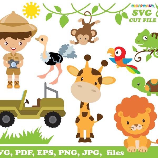 INSTANT Download. Safari animals svg cut file. Csaf_6. Personal and commercial use.