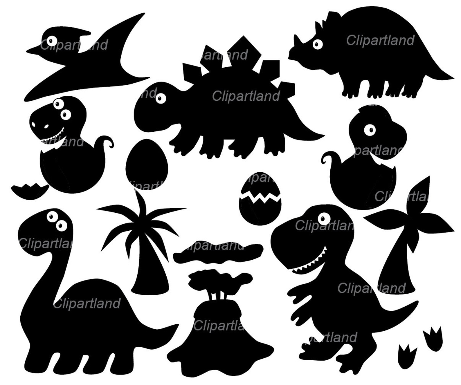 INSTANT Download. Dinosaur Silhouette Svg Cut File and Clip - Etsy
