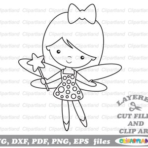 Directe download. Schattig tuinfee meisje SVG, DXF gesneden bestanden en illustraties. F_6. Persoonlijk en commercieel gebruik.