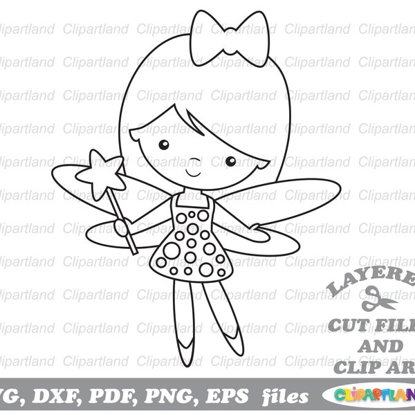 INSTANT Download. Cute garden fairy girl svg, dxf cut files and clip art. F_6. Personal and commercial use.