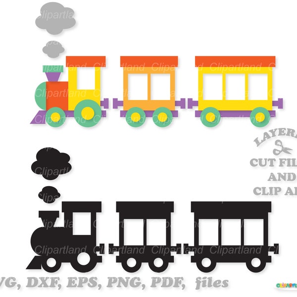 INSTANT Download. Toy train silhouette svg cut file and clip art. Personal and commercial use. T_4.