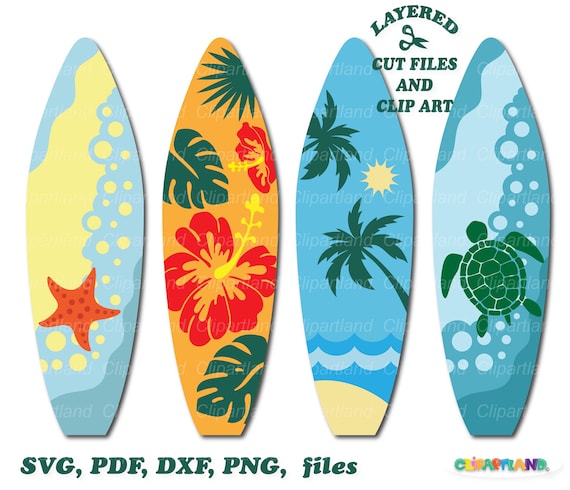 INSTANT Download. Surfboard Bundle Svg Cut Files. Personal and