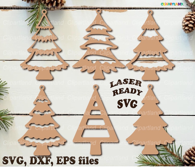 Christmas Tree Ornaments SVG Laser Cut Files (digital Download) - Etsy