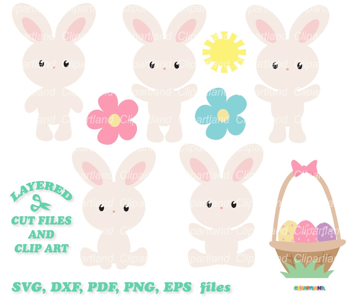 INSTANT Download. Cute Easter Bunny Svg Cut File and Clip Art. Eb_28 ...