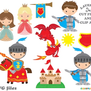 SOFORTIGER Download. Ritter, Prinzessin und Drache geschnittene Dateien. Cksvg_96. Persönliche und kommerzielle Nutzung.