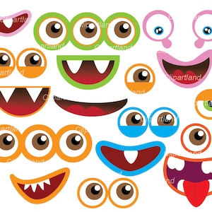 DIRECT DOWNLOADEN.  Monsterogen en monstermonden illustraties. Cm_11.Persoonlijk en commercieel gebruik.