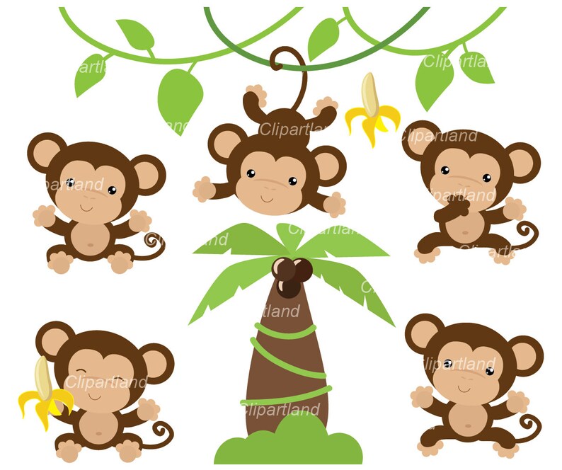 INSTANT DOWNLOAD. Monkeys Clip Art. Cm_6. Personal and - Etsy