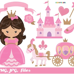 INSTANT Download. Cute princesse clip art. Cp_37. Personal and commercial use.